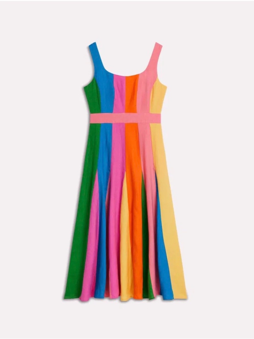 Boden linen paneled midi dress - Picture 1 of 5